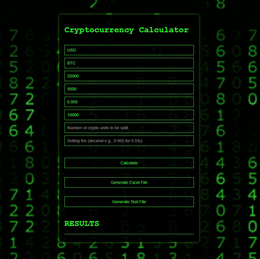 Cryptocurrency Calculator